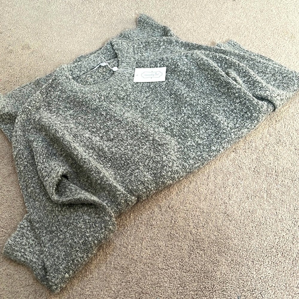Mud Pie Women's Long Sleeve Sweater Dress Gray Small